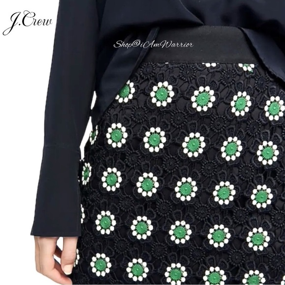 J.Crew NWT 2PC navy floral eyelet top & pencil skirt set *shop@iamwarrior - Picture 4 of 15